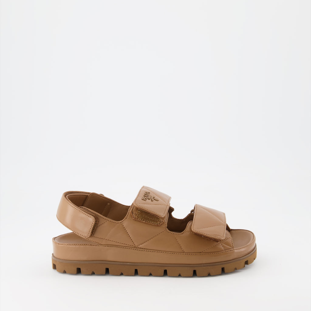 Offene schuhe Sandales en cuir Prada Braun Femme