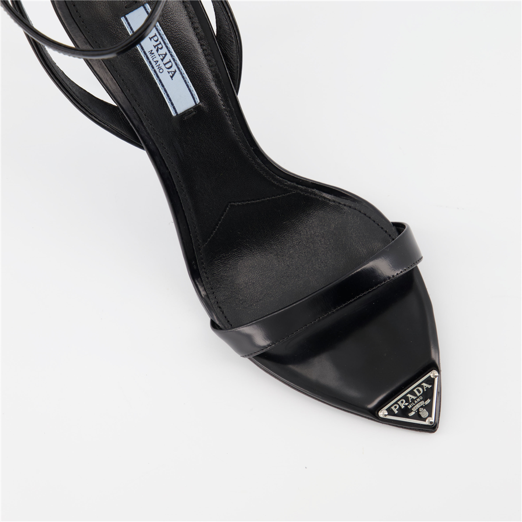 Escarpins Sandales en cuir Prada Noir Femme