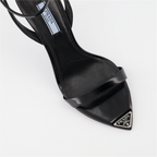 Escarpins Sandales en cuir Prada Noir Femme