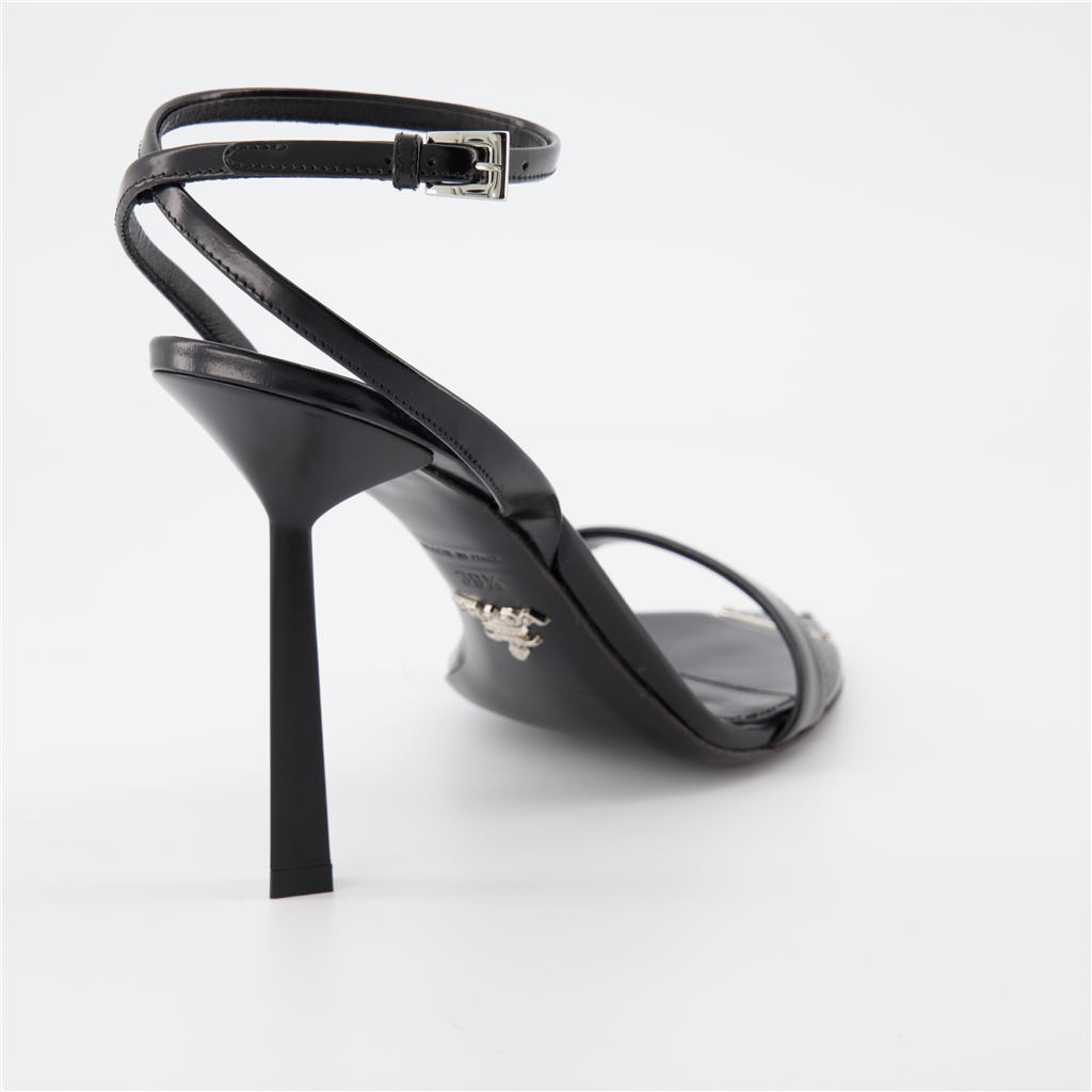 Escarpins Sandales en cuir Prada Noir Femme
