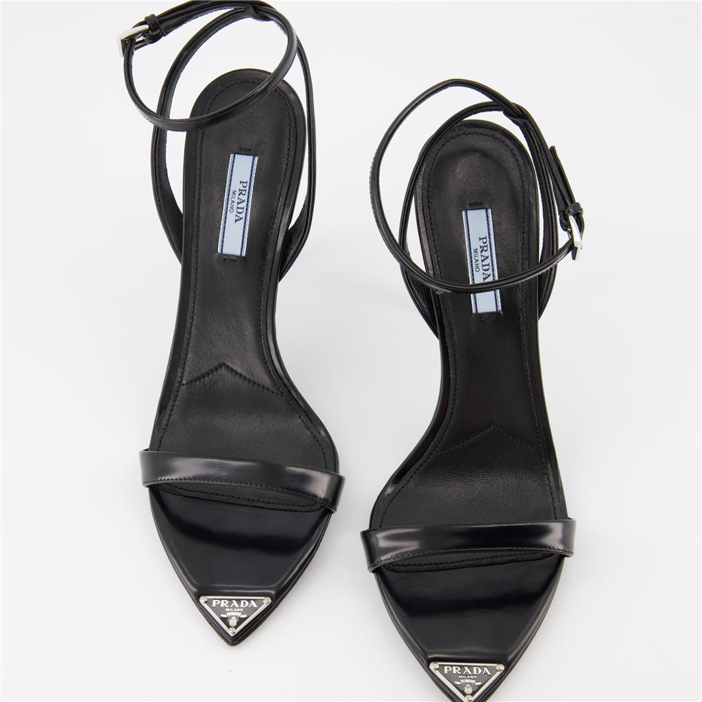 Escarpins Sandales en cuir Prada Noir Femme