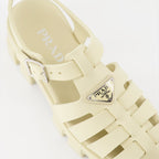 Offene schuhe Sandales en gomme Prada Beige Femme