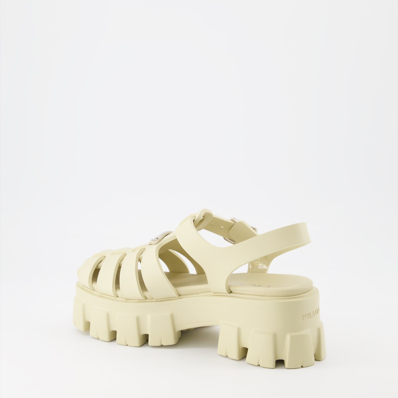 Offene schuhe Sandales en gomme Prada Beige Femme