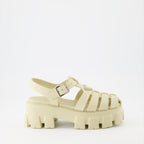 Offene schuhe Sandales en gomme Prada Beige Femme