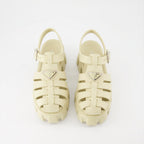 Offene schuhe Sandales en gomme Prada Beige Femme