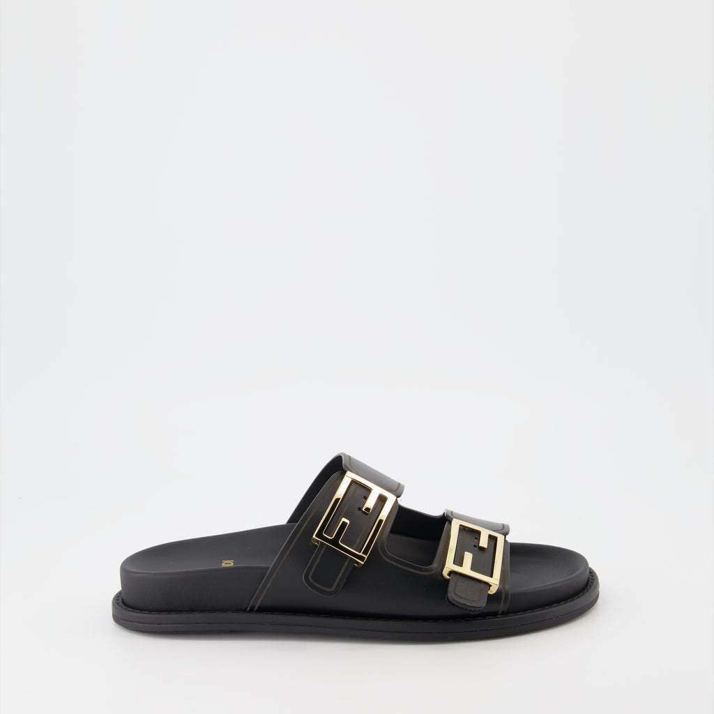 Sandales Fendi Feel en cuir noir