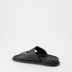 Sandales Fendi Feel en cuir noir