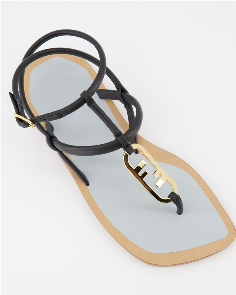 Chaussures ouvertes Sandales Fendi O'Lock Fendi Noir Femme