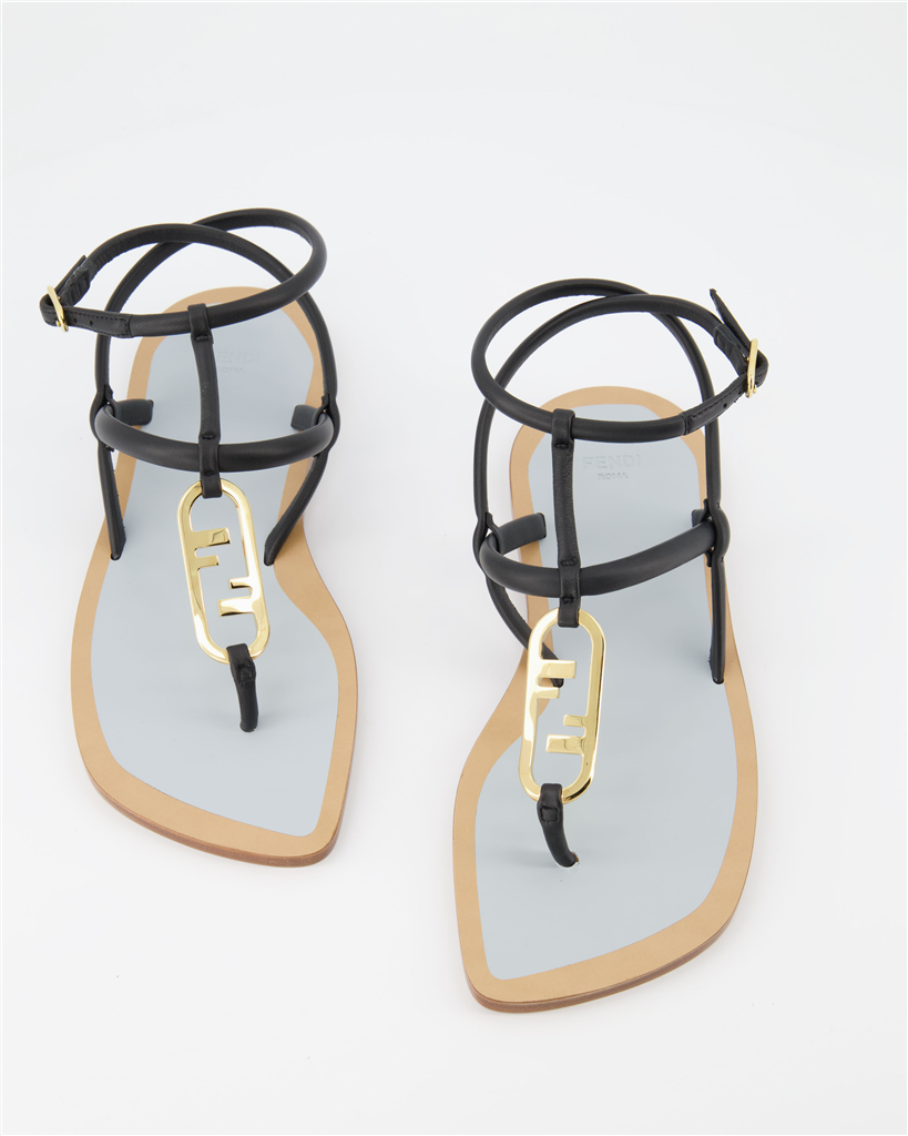 Chaussures ouvertes Sandales Fendi O'Lock Fendi Noir Femme