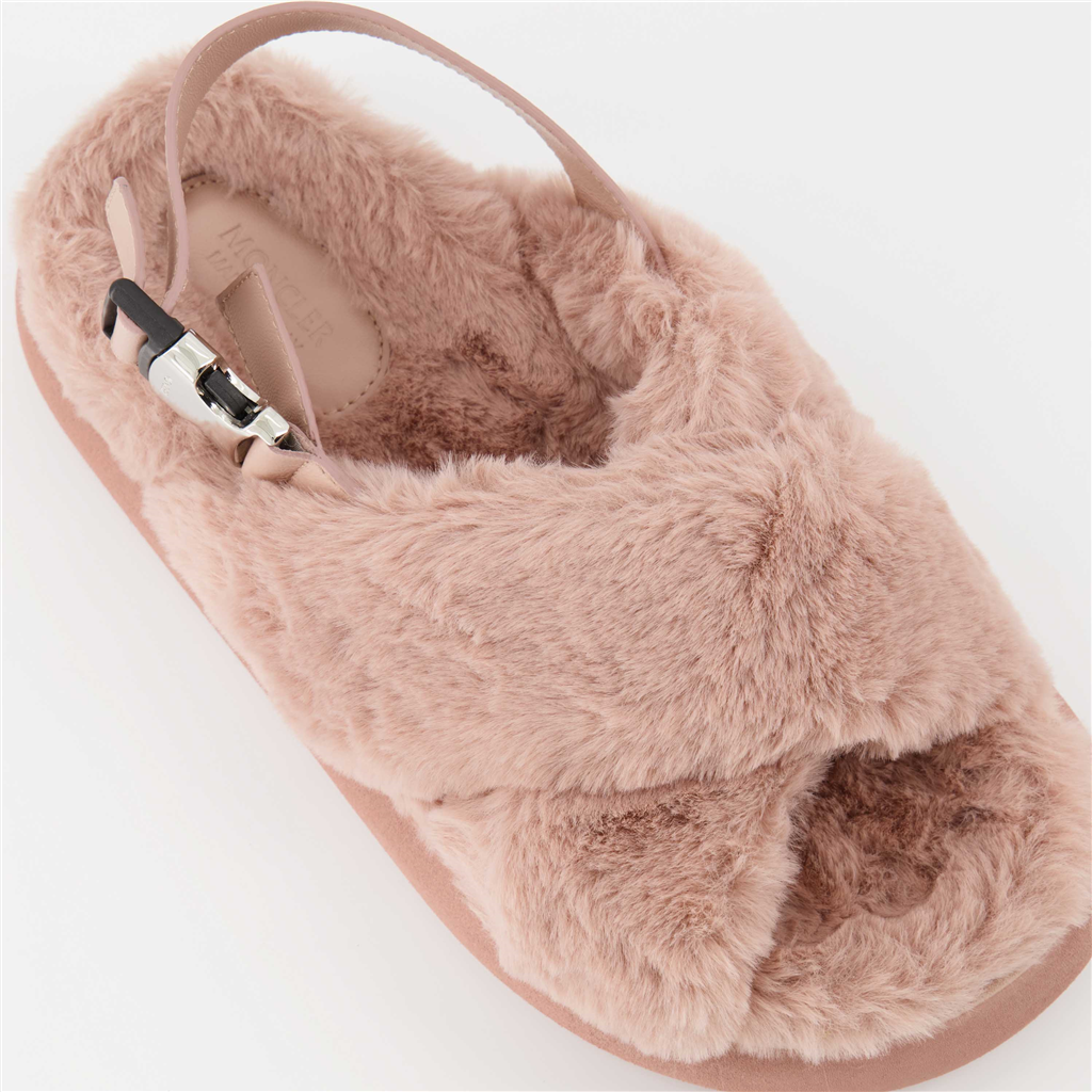 Sapatos abertos Sandales fourrure Solarisse Moncler Rosa Femme