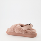 Sapatos abertos Sandales fourrure Solarisse Moncler Rosa Femme