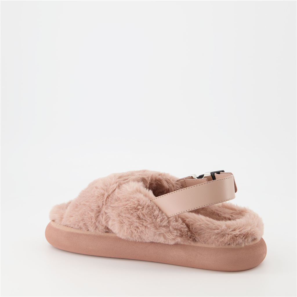 Sapatos abertos Sandales fourrure Solarisse Moncler Rosa Femme
