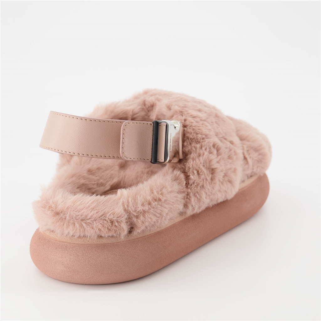 Sapatos abertos Sandales fourrure Solarisse Moncler Rosa Femme