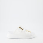 Zapatos abiertos Sandales Hybrides Alexander McQueen Blanco Femme