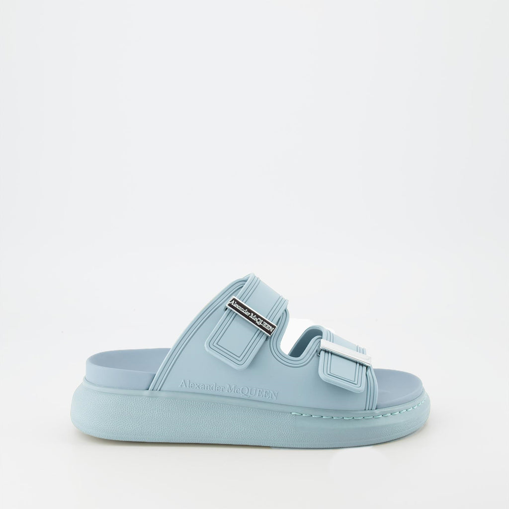 Offene schuhe Sandales Hybrides Alexander McQueen Blau Femme