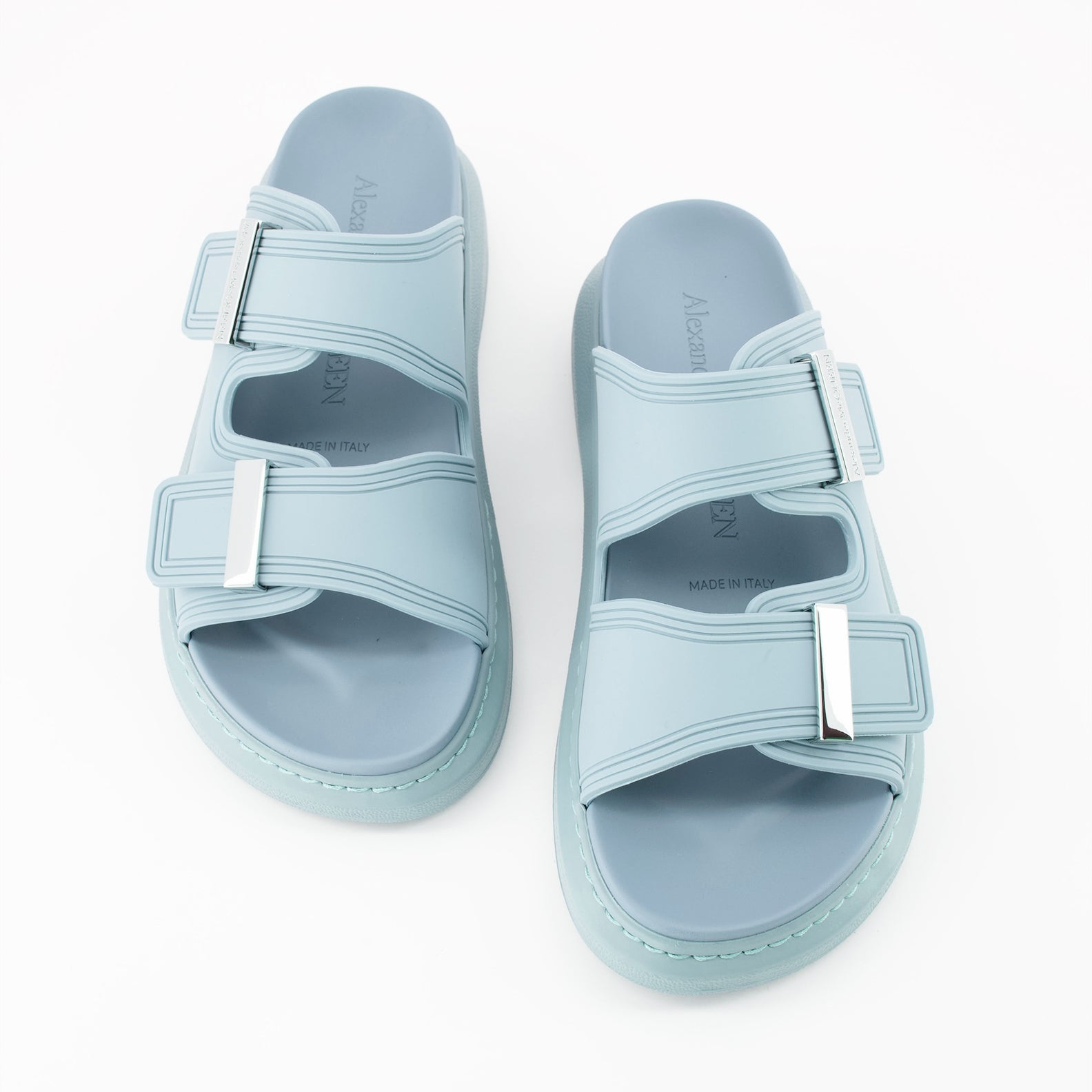 Offene schuhe Sandales Hybrides Alexander McQueen Blau Femme