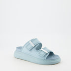Offene schuhe Sandales Hybrides Alexander McQueen Blau Femme