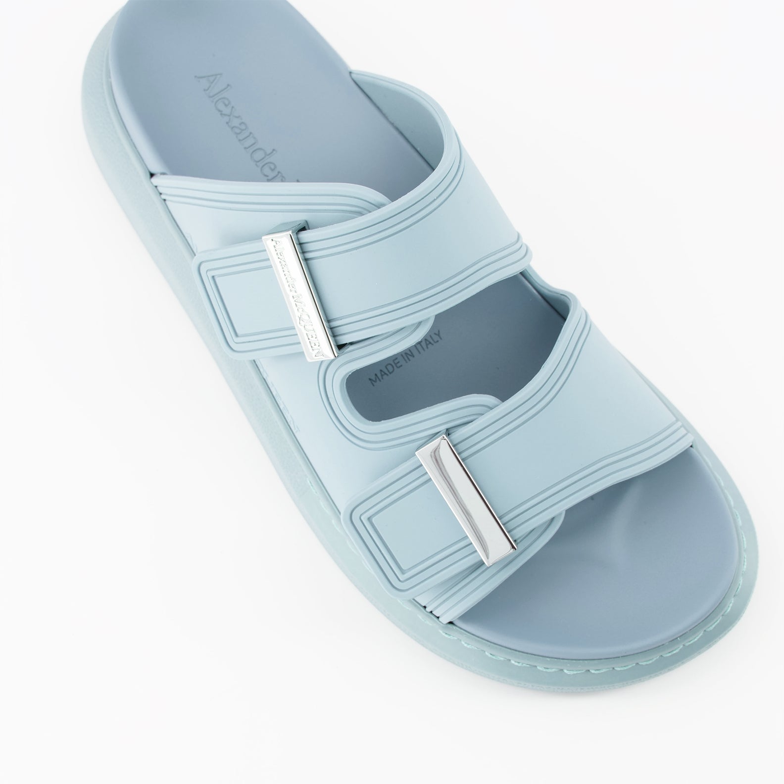 Offene schuhe Sandales Hybrides Alexander McQueen Blau Femme