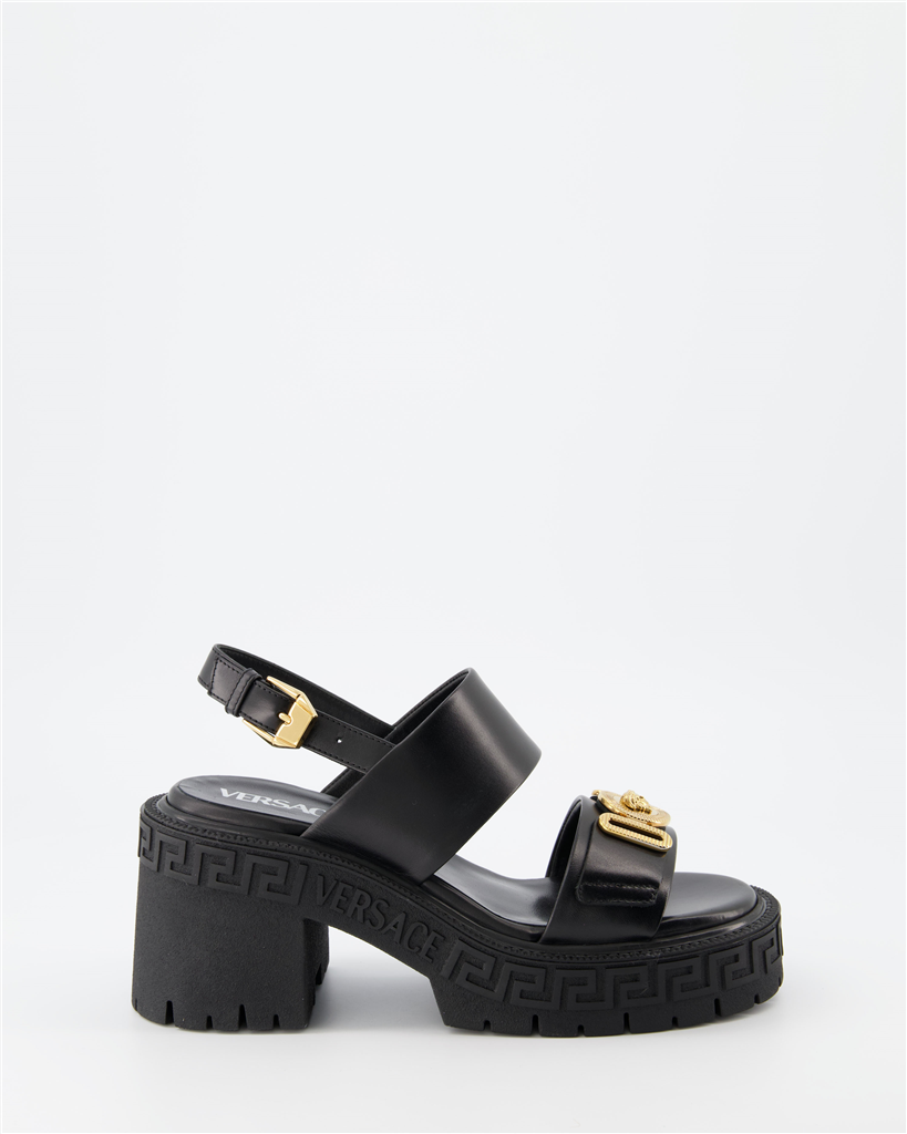 Offene schuhe Sandales Medusa Biggie Versace Schwarz Femme
