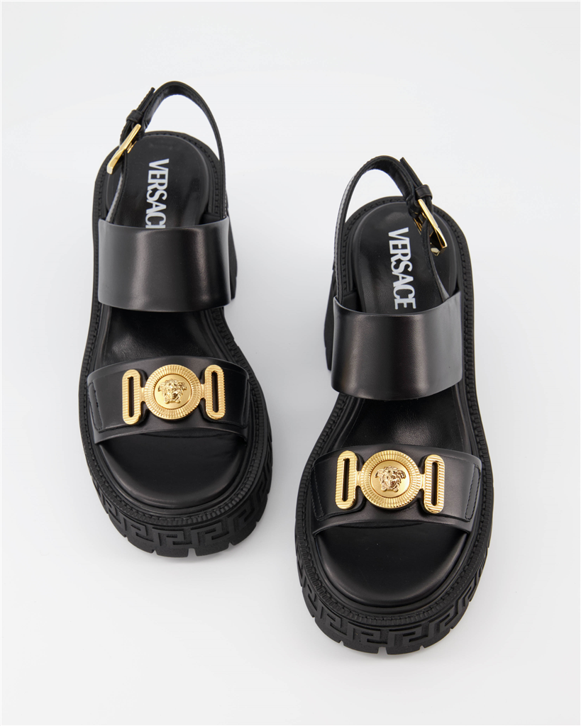 Offene schuhe Sandales Medusa Biggie Versace Schwarz Femme