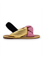 Baskets Sandales nouées Or Miu Miu Doré Femme