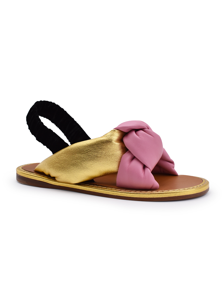 Baskets Sandales nouées Or Miu Miu Doré Femme