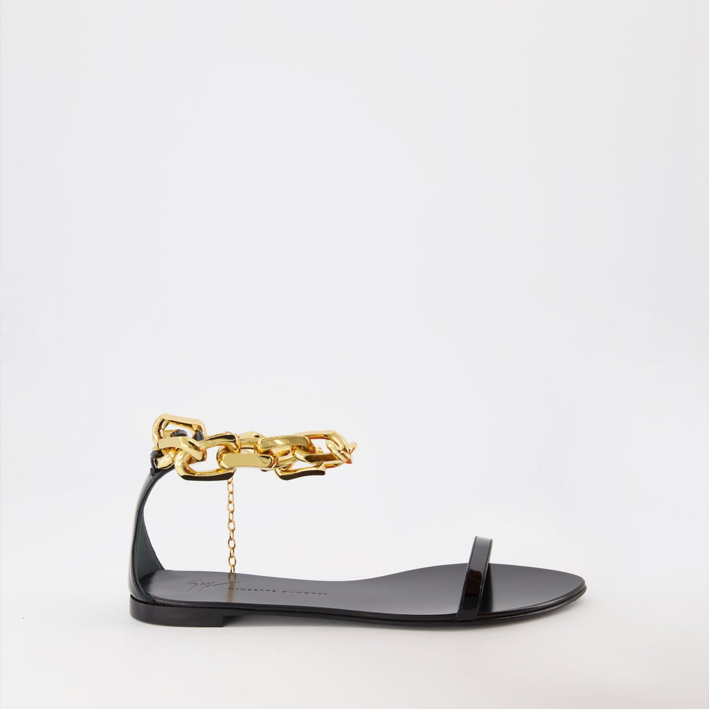Chaussures ouvertes Sandales Intriigo Chain Giuseppe Zanotti Noir Femme