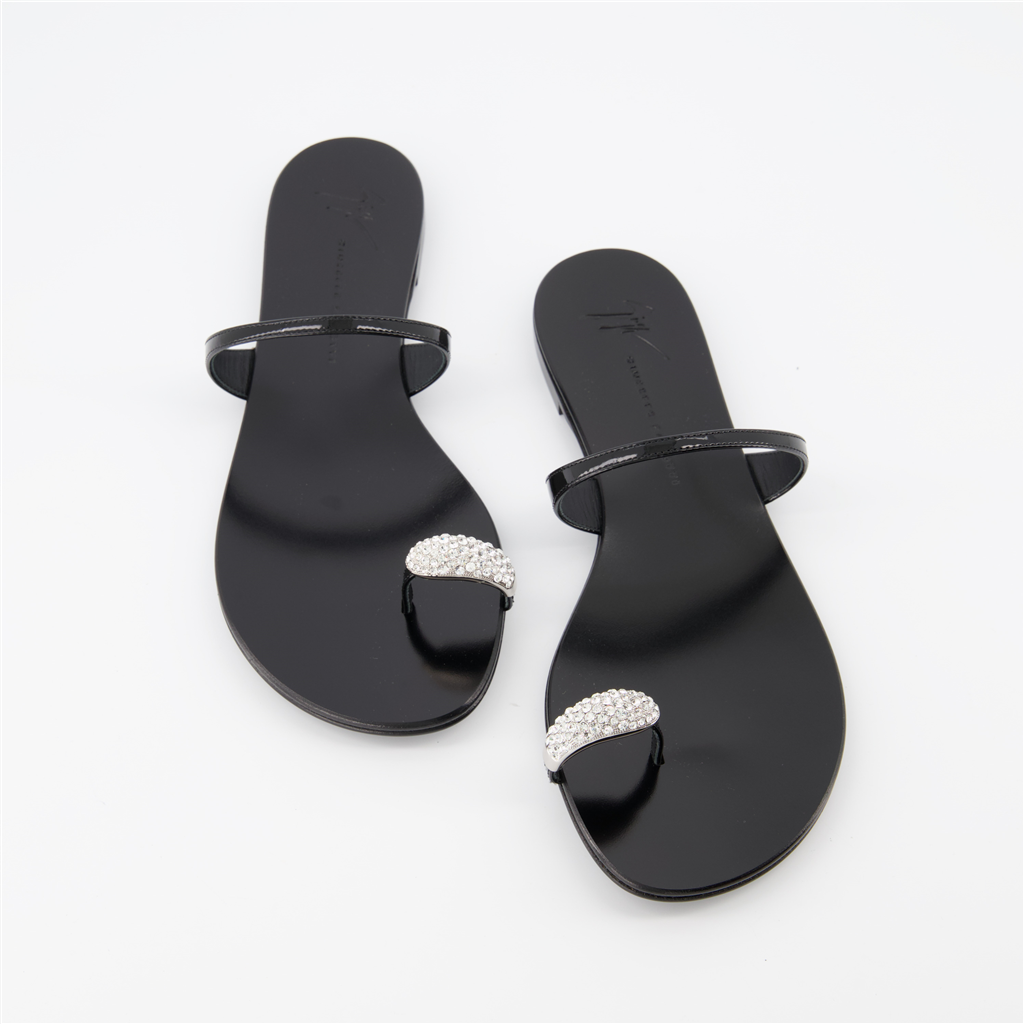 Zapatos abiertos Sandales Ring Giuseppe Zanotti Negro Femme
