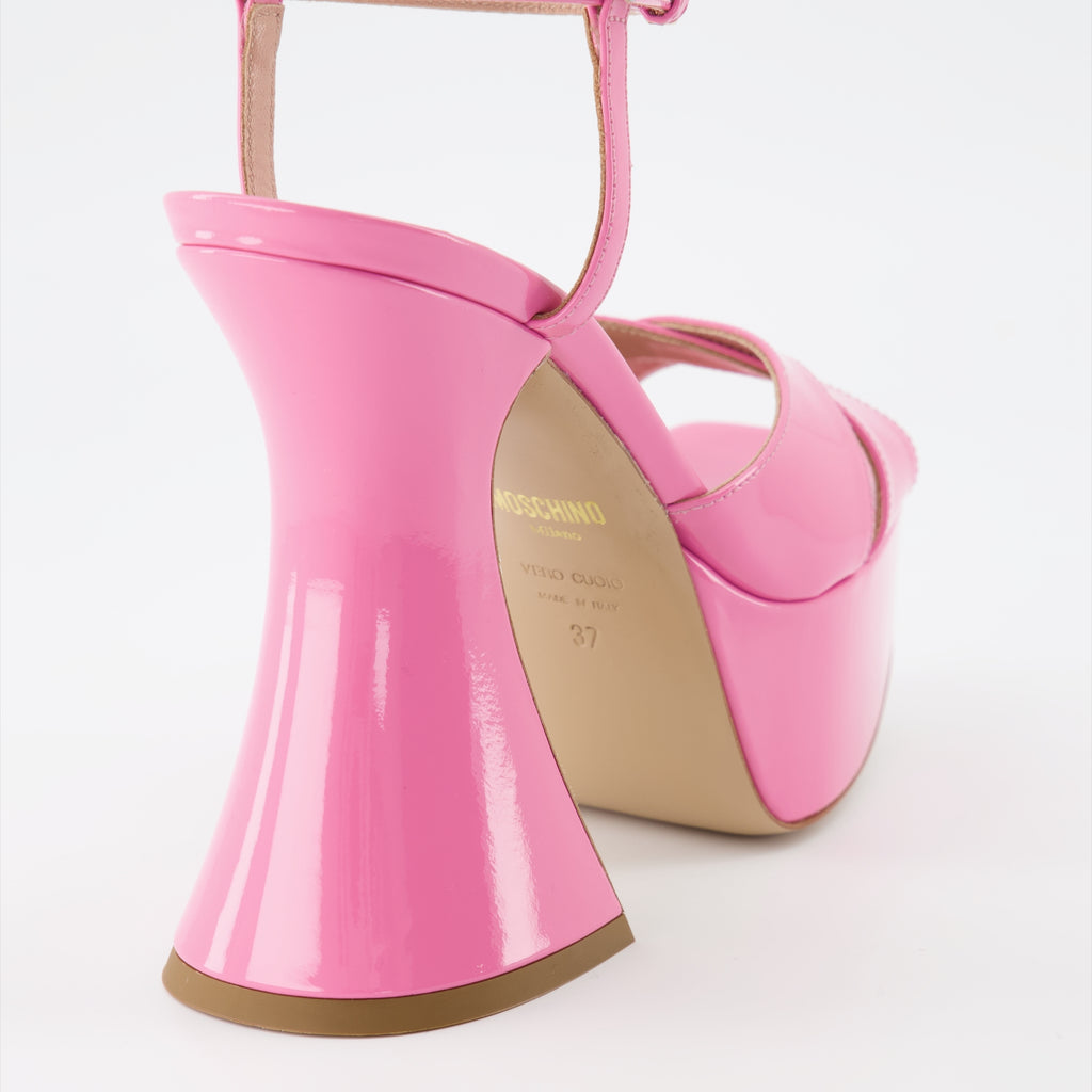 Offene schuhe Plattform Sandalen Moschino Rosa Femme