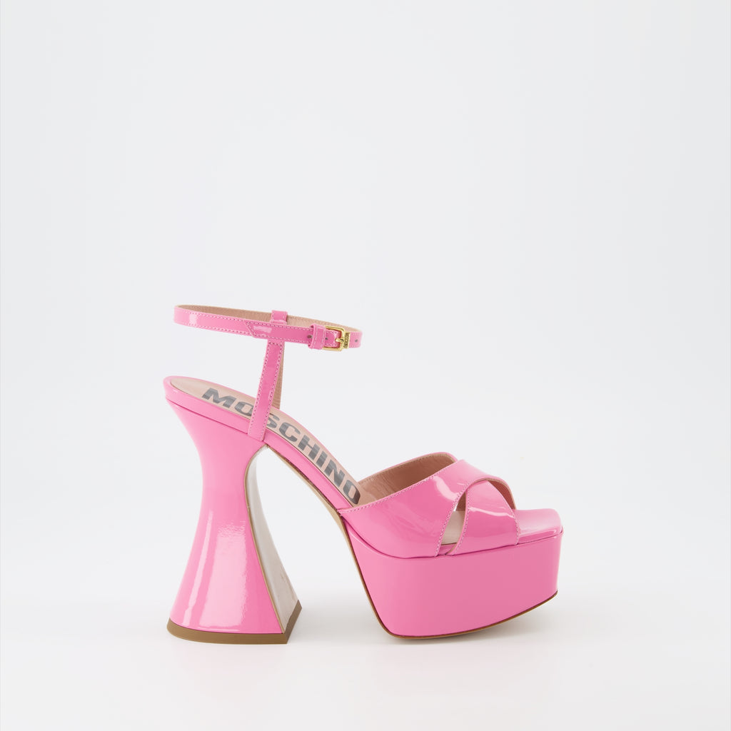 Offene schuhe Plattform Sandalen Moschino Rosa Femme