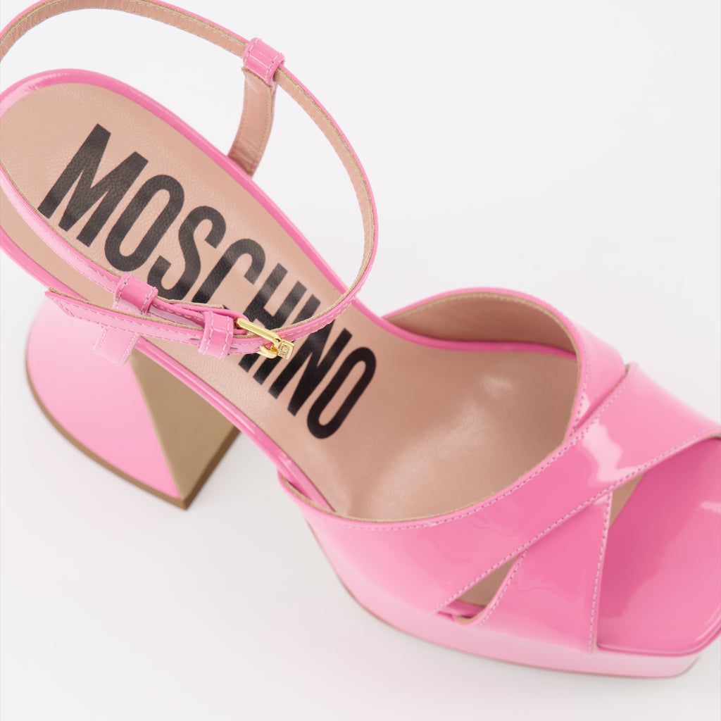 Offene schuhe Plattform Sandalen Moschino Rosa Femme