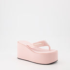 Sandales tongs Wedge rose