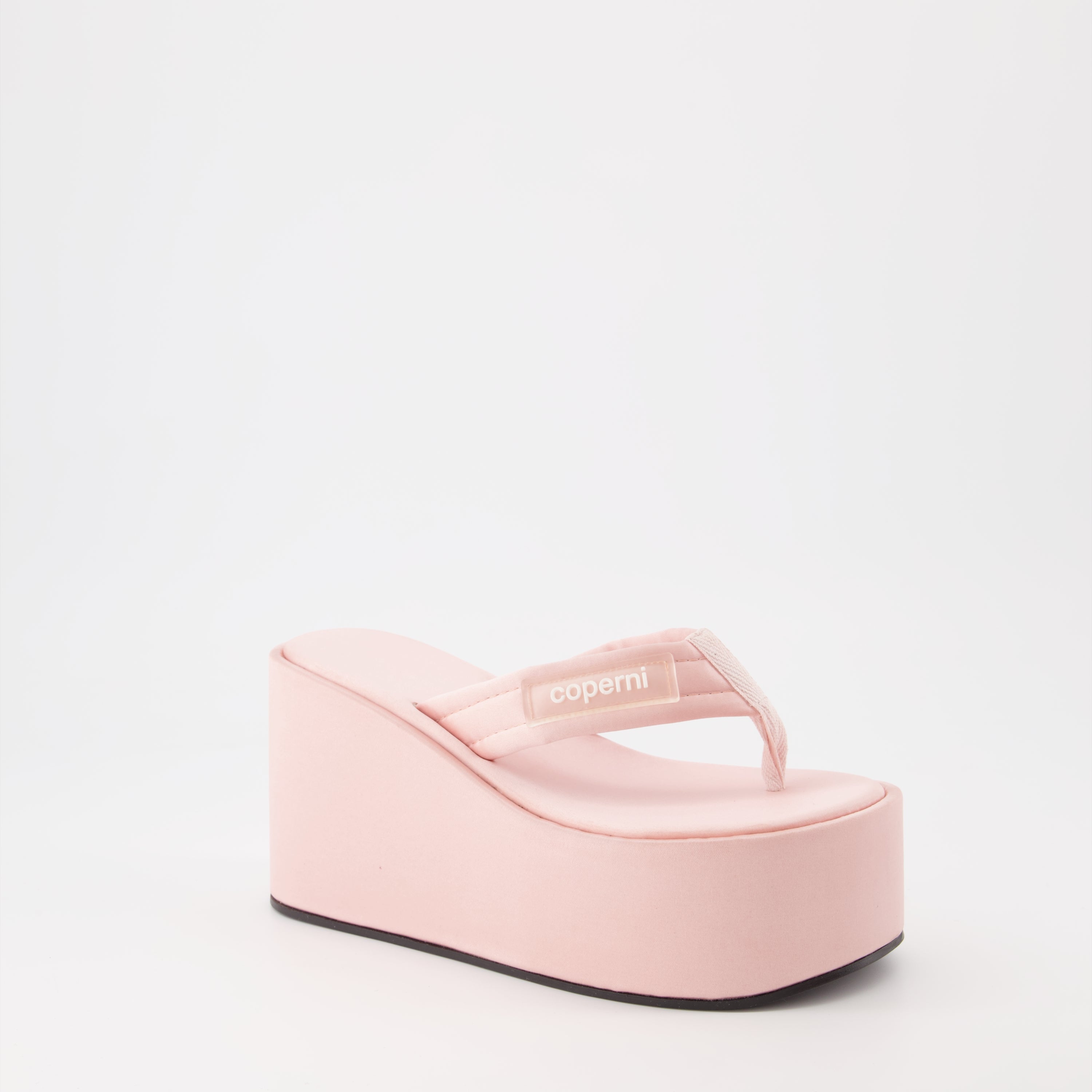Sandales tongs Wedge rose