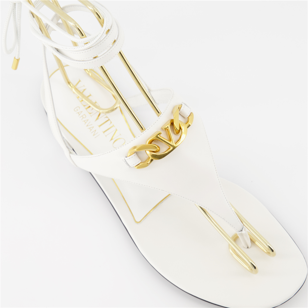 오픈 슈즈 Sandales VLogo Chain Valentino Garavani 하얀색 Femme