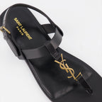 オープントゥシューズ YSLサンダル Saint Laurent 黒 男
