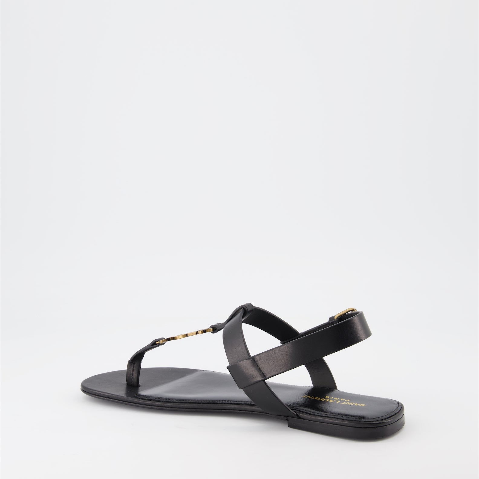 オープントゥシューズ YSLサンダル Saint Laurent 黒 男