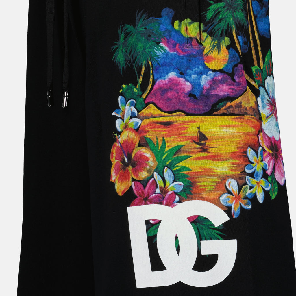쇼츠 Short à imprimé logo Dolce & Gabbana 검은색 Homme