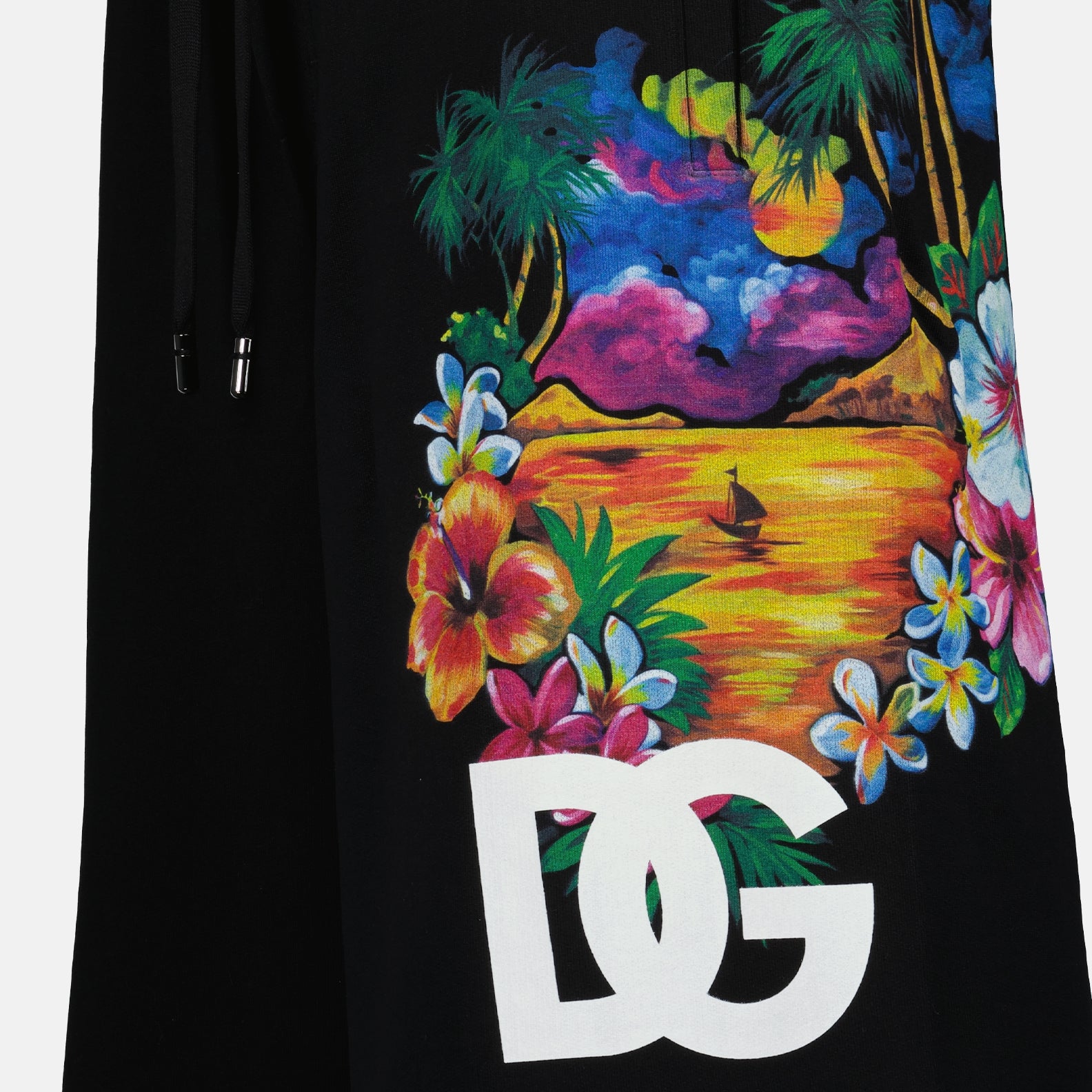 쇼츠 Short à imprimé logo Dolce & Gabbana 검은색 Homme