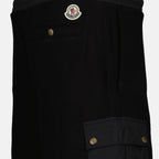 ショートパンツ ロゴパッチショーツ Moncler 黒 男