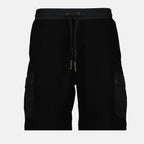 ショートパンツ ロゴパッチショーツ Moncler 黒 男
