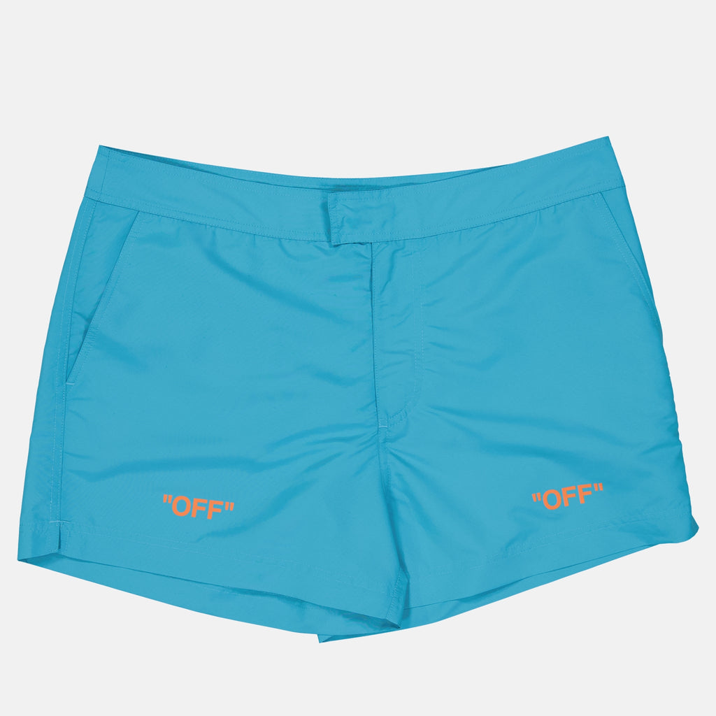 ビーチウェア オフクォート スイムショーツ Off-White 青 男