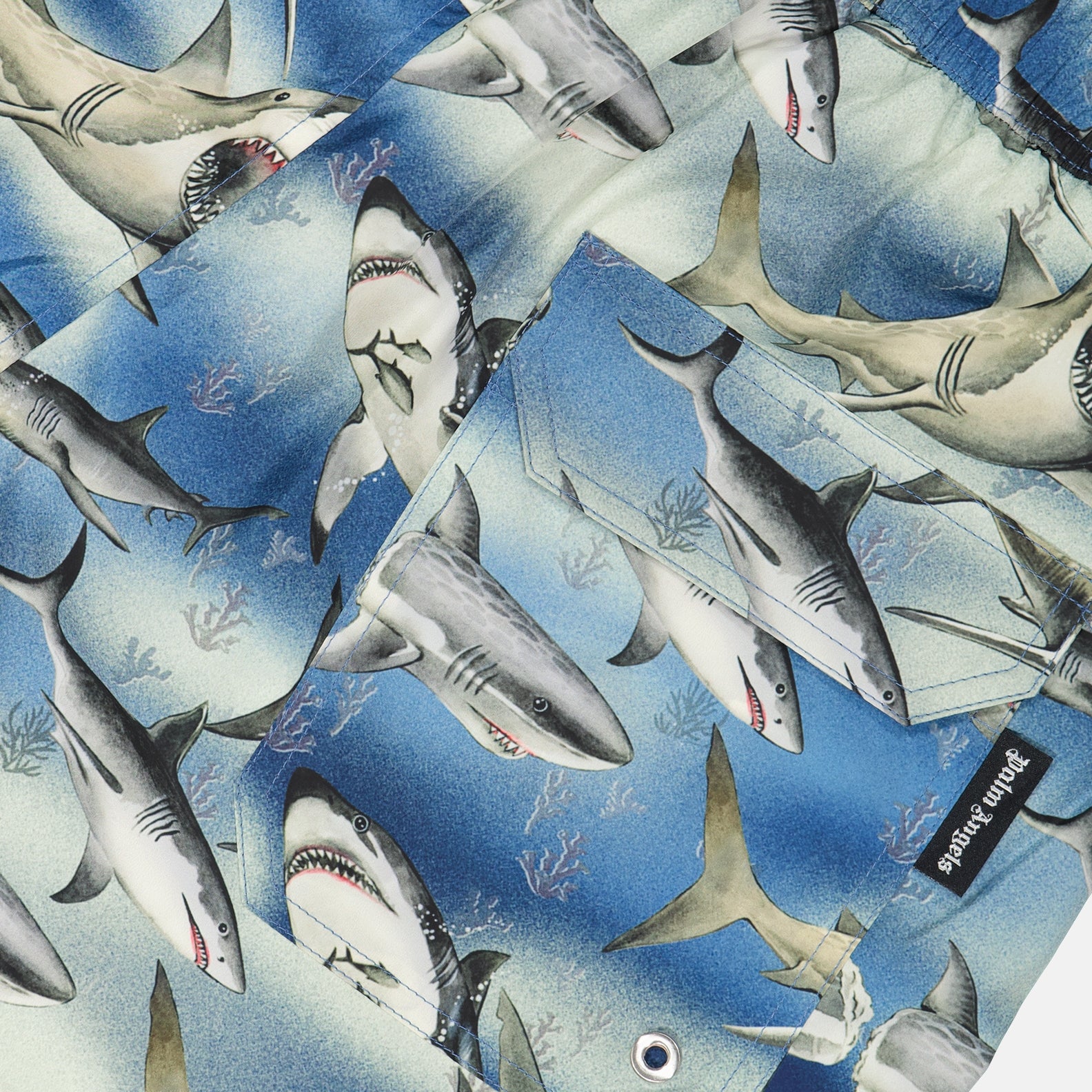 Beachwear Maillot de bain sharks Palm Angels Bleu Homme