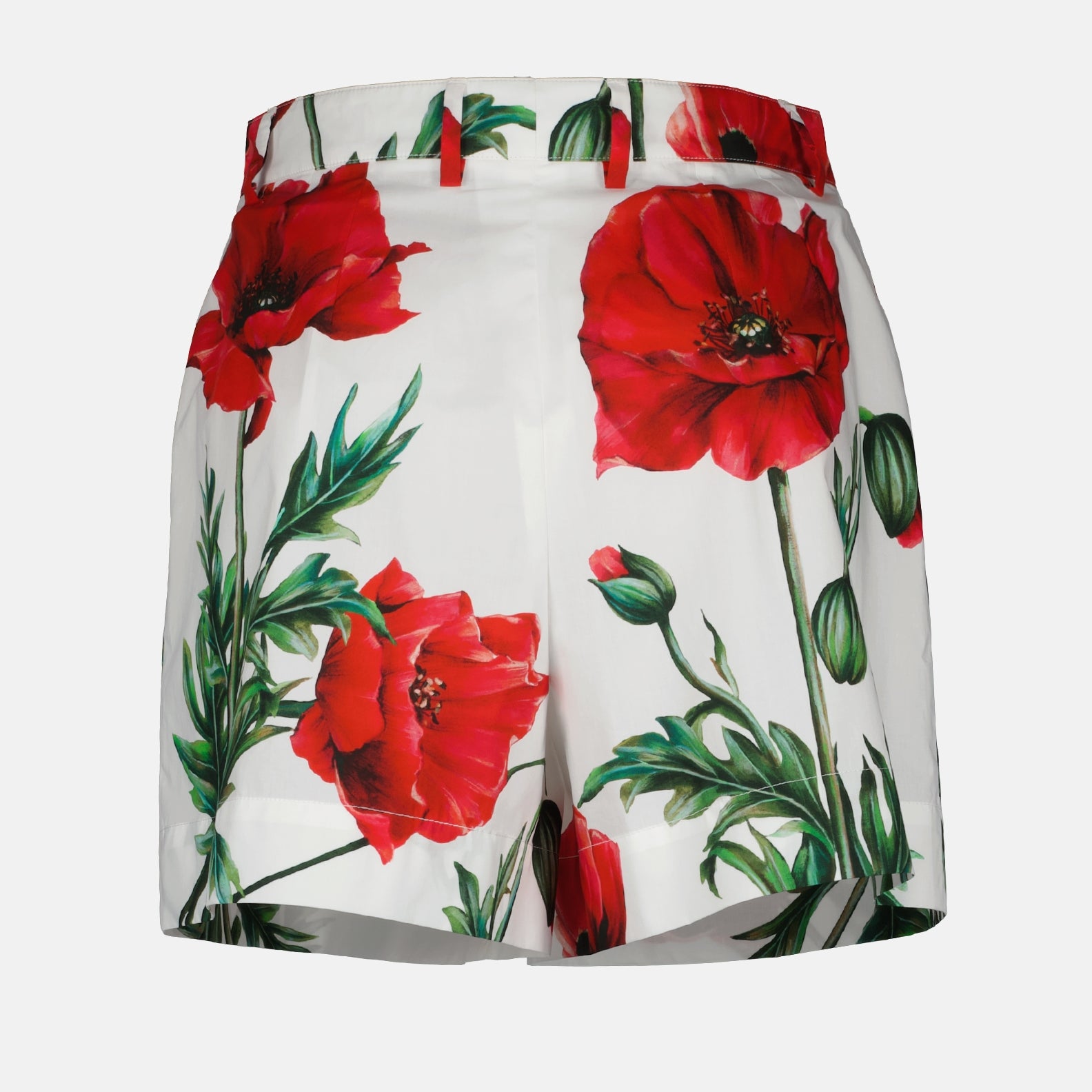 Shorts Short à imprimé Coquelicot Dolce & Gabbana Weiß Femme