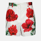 Shorts Short à imprimé Coquelicot Dolce & Gabbana Weiß Femme