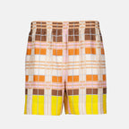 Short en soie Check abstrait