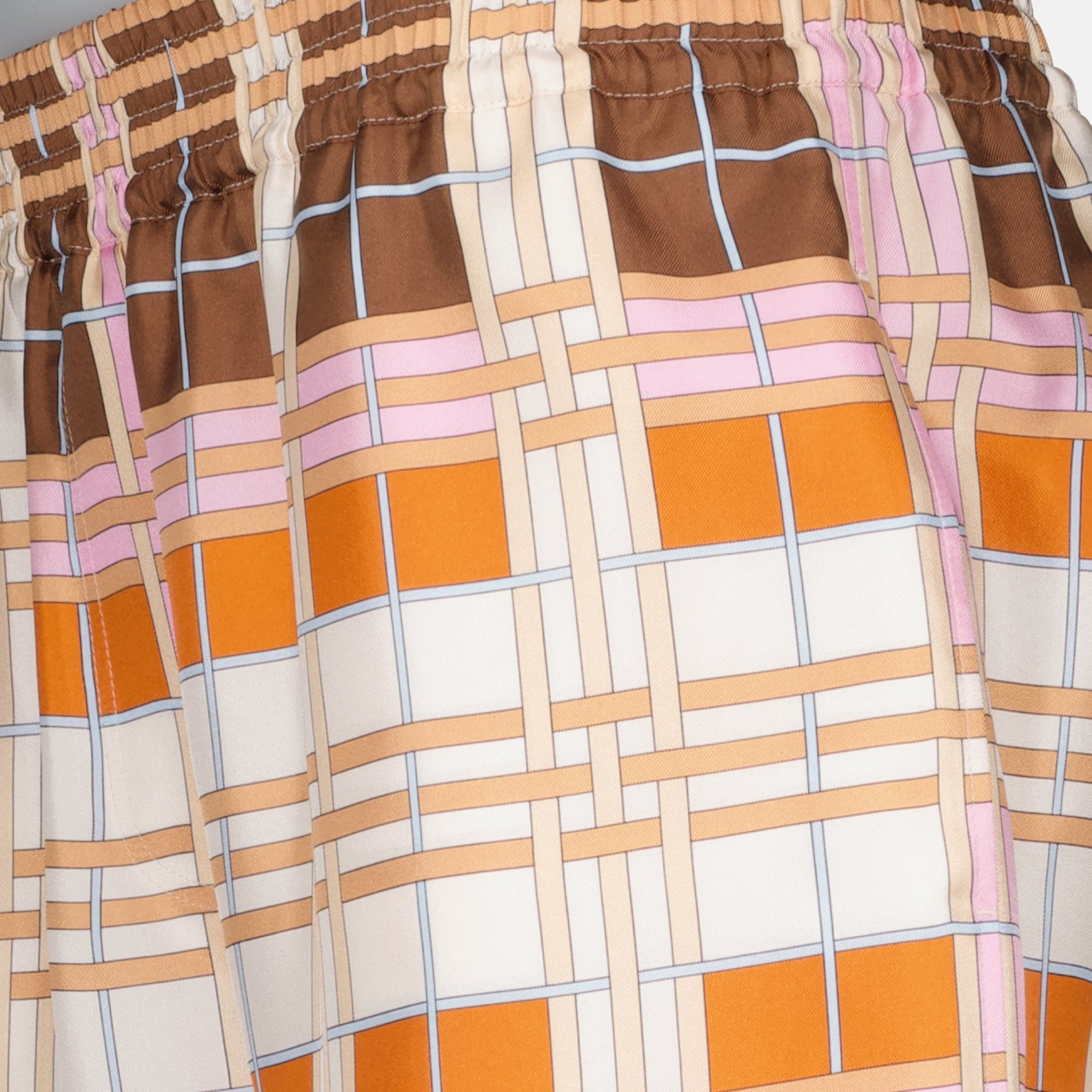 Short en soie Check abstrait