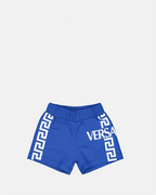 의류 Short Greca Versace 파란색 어린이들
