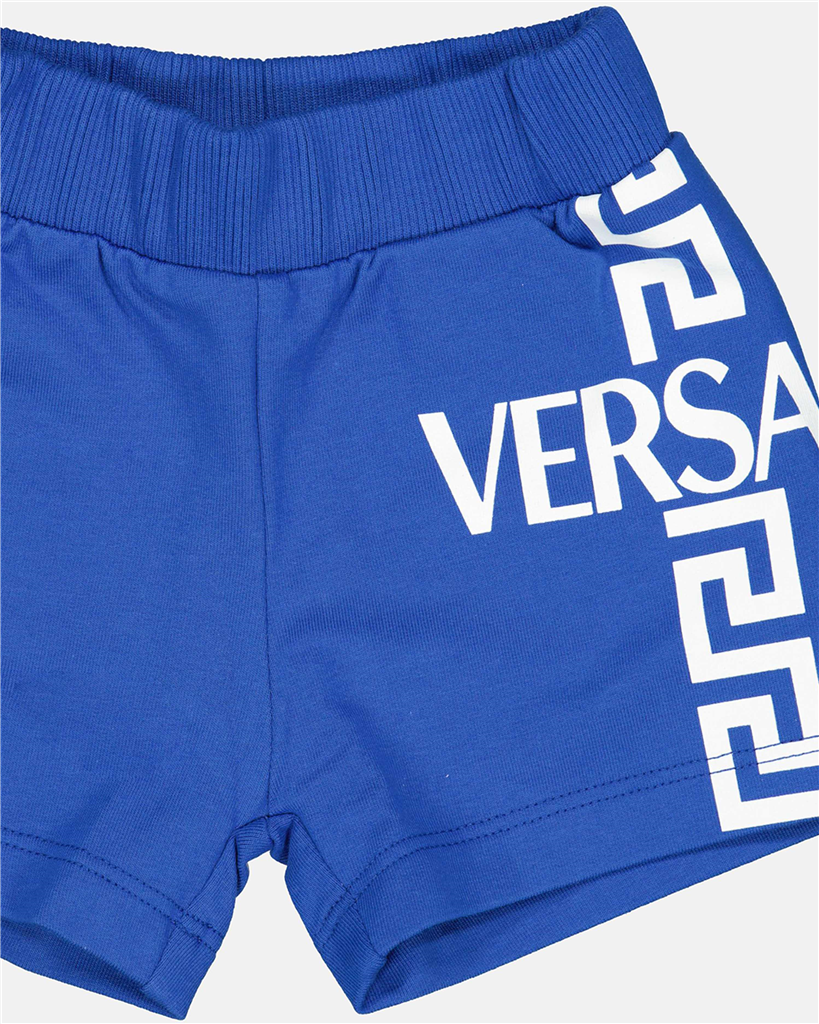 의류 Short Greca Versace 파란색 어린이들