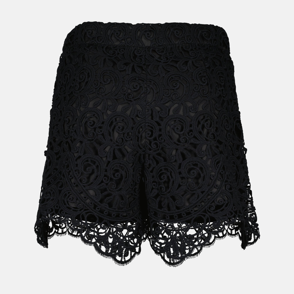 Shorts Shorts de Encaje de Macramé Burberry Negro Femme