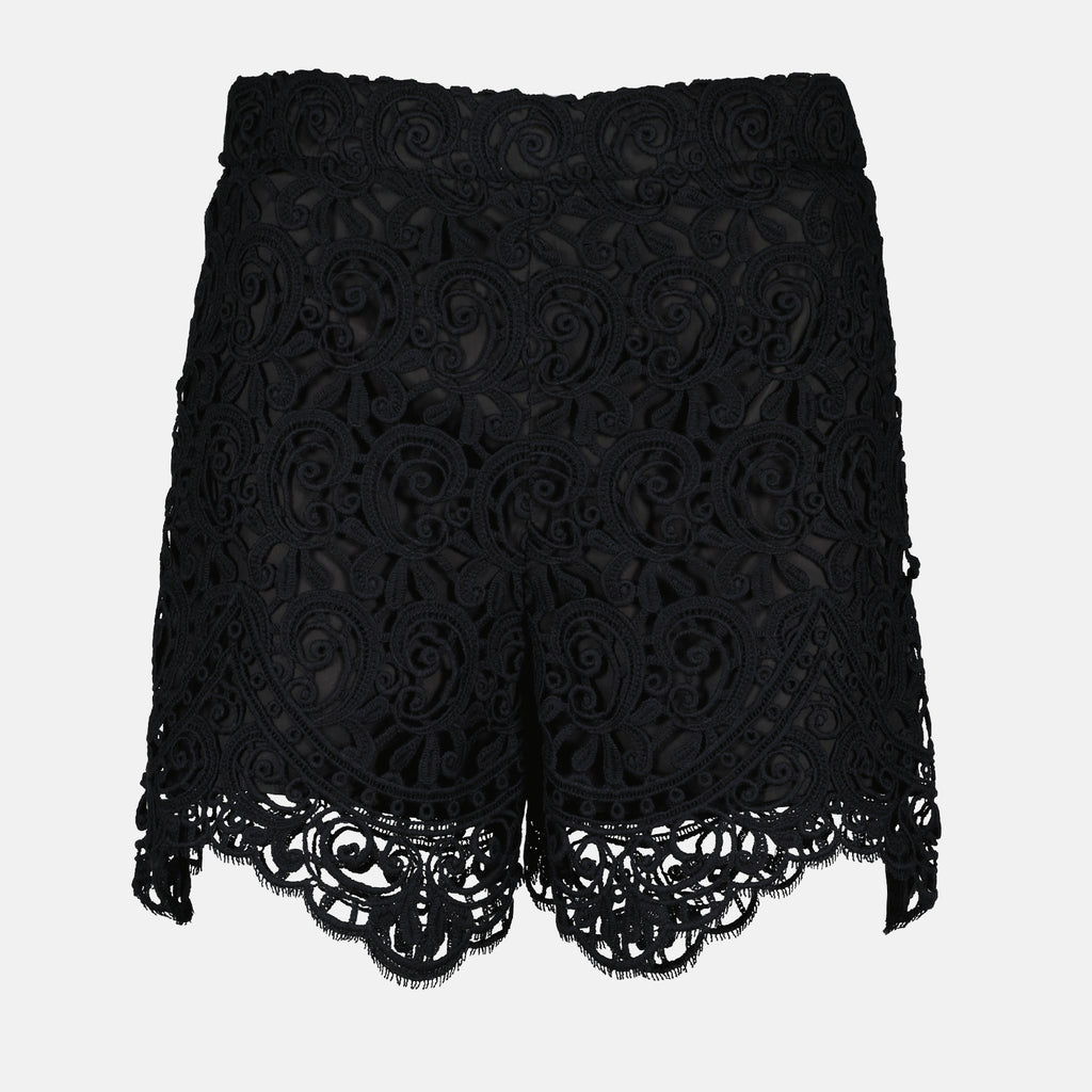 Shorts Shorts de Encaje de Macramé Burberry Negro Femme